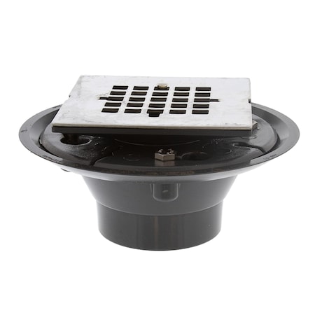 Jones Stephens 2X3 SHOWER DRAIN W/2 SPUD & RB STAMPED SQ STR D5088RB